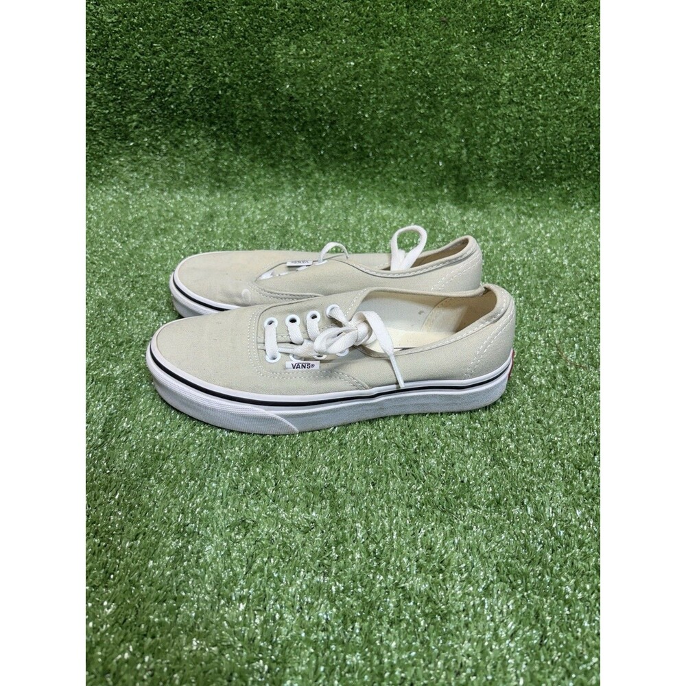 Womens VANS Authentic Beige Off White Canvas Casual Skate Shoes Sneakers Sz 5.5